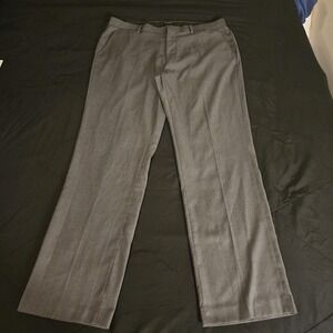 DKNY Dress Pants Mens 36x32 Gray Flat Front Straight Leg Business Office Wear